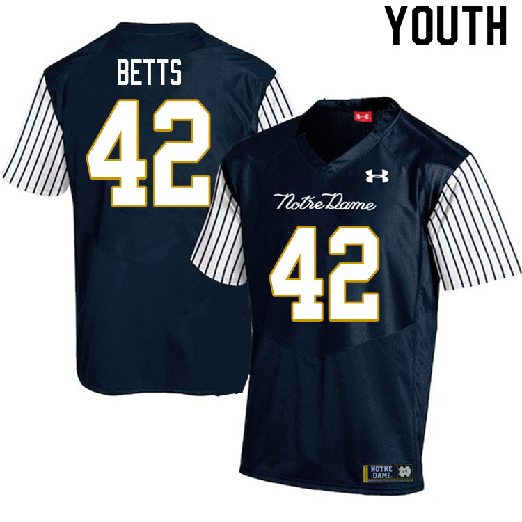 Youth #42 Stephen Betts Notre Dame Fighting Irish College Football Jerseys Sale-Alternate - Click Image to Close